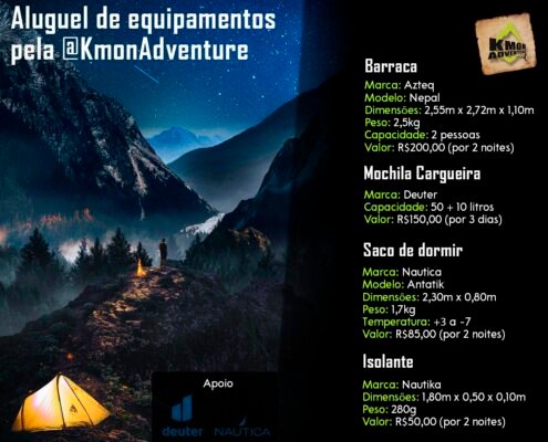 Aluguel de equipamentos de camping
