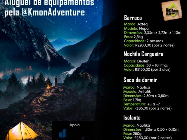 Aluguel de equipamentos de camping